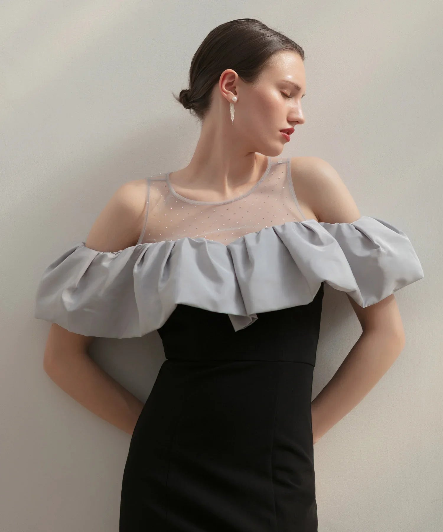 LEJA LUXE】2WAYストーンペプラムビスチェマーメイドドレス/パーティー