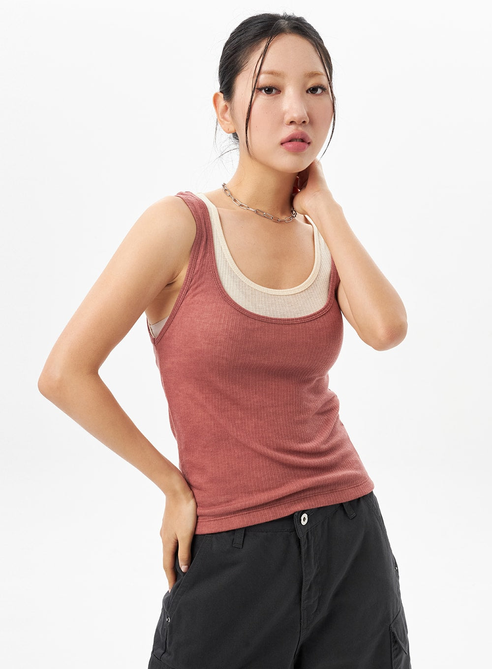 Layered Tank Top CU315 - Korean Women's Fashion | LEWKIN