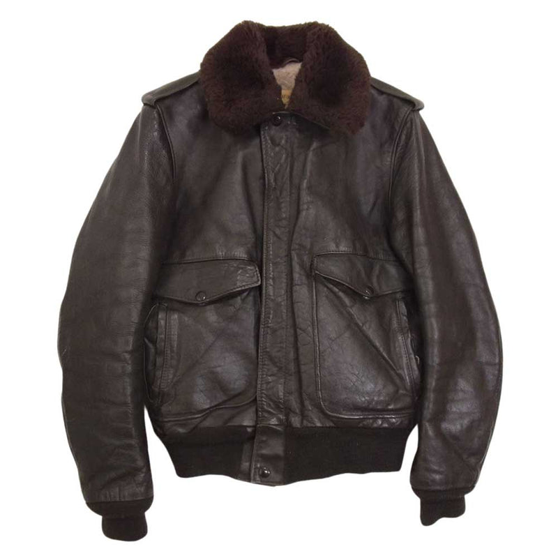 Schott A-2 フライトジャケット レザー ライダース ブラウン 36 M楽天