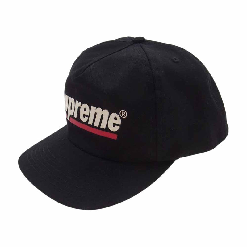 Supreme ブラック 5パネルキャップ