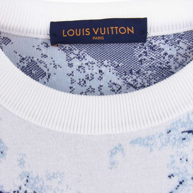 プレゼントに最適！XL モノグラムバンダナ柄丸首ニット LOUIS VUITTON