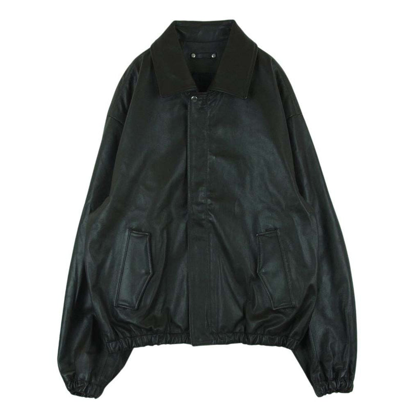 stein】24SS LEATHER ZIP BLOUSON - BLACK