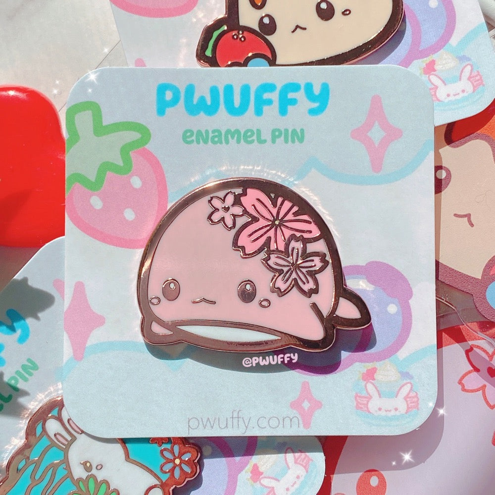 Mochi Whale Enamel Pin – Pwuffy
