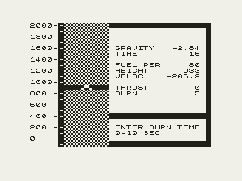 A New Lunar Lander for the ZX81 / Timex Sinclair 1000