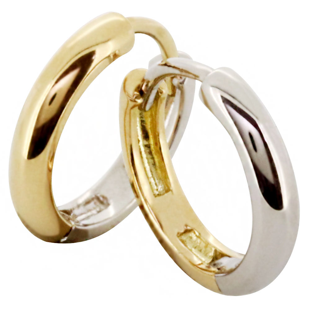 コンビ フープピアス 18金 プラチナ シンプル 両耳 リバーシブル