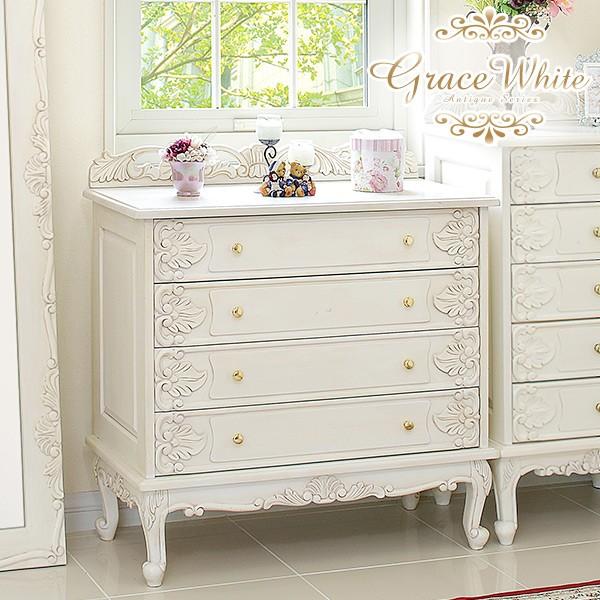 チェスト 猫脚アンティーク風 上部飾り付き 半完成品 [幅80