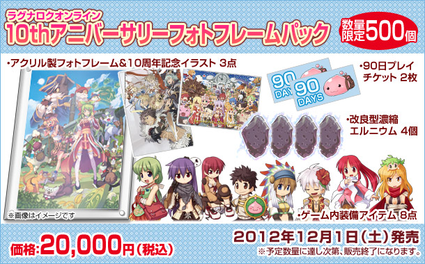 10周年を記念したイラストや懐かしのアイテムが入ったフォトフレーム