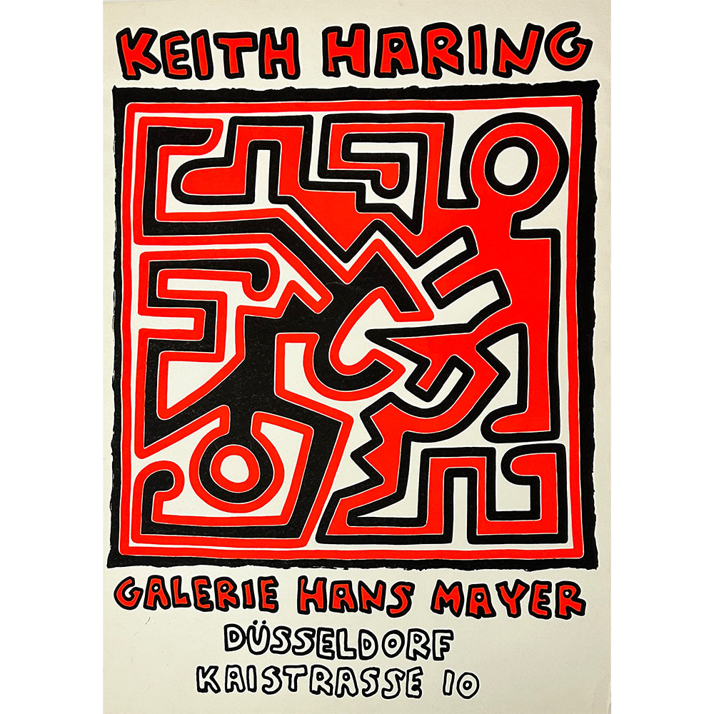 キース・ヘリング展覧会シルクスクリーンポスター（デュッセルドルフ