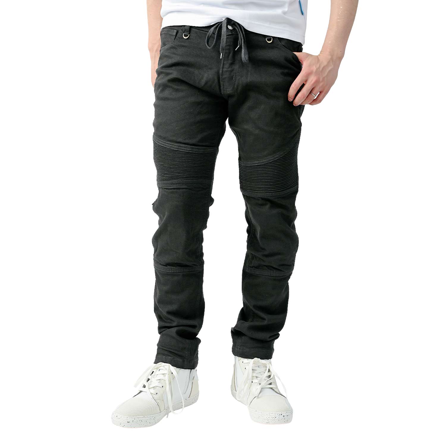 RIDEZ SLIM FIT JOGGER PANTS BLACK RDB1032 | バイク用品はRIDEZ