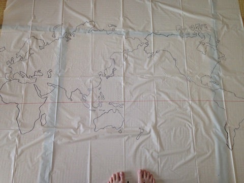 手作り＊続・巨大世界地図マット | 38の育児日記｜塾なし3きょうだい