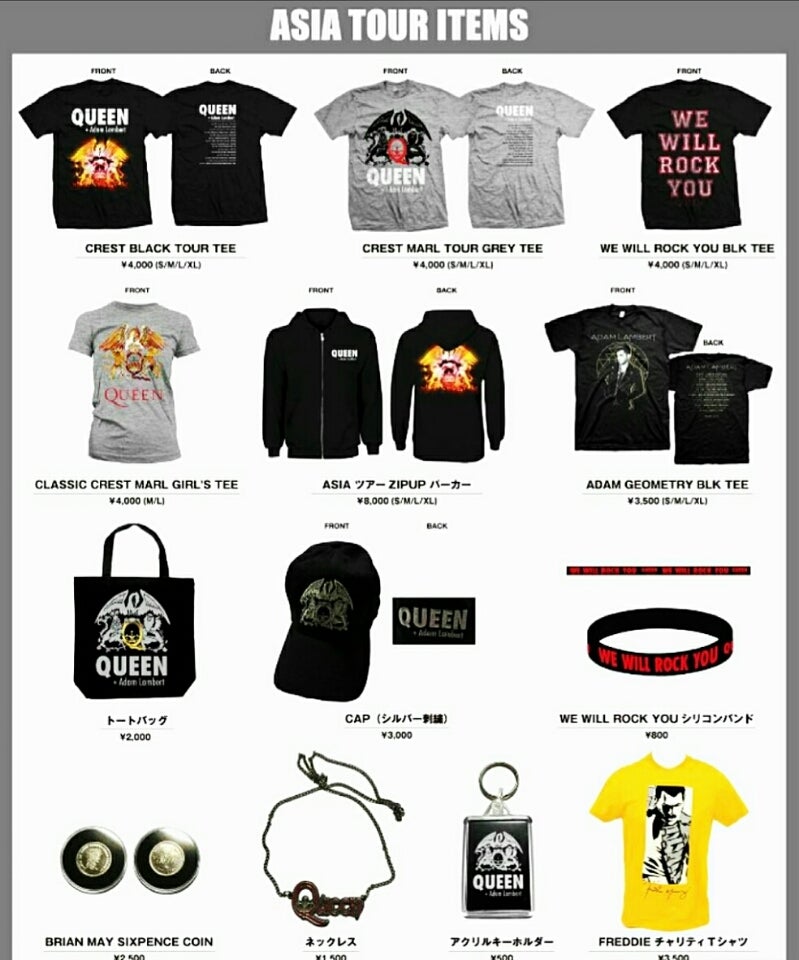 Queen + Adam Lambert Live in 日本武道館オフィシャルグッツ