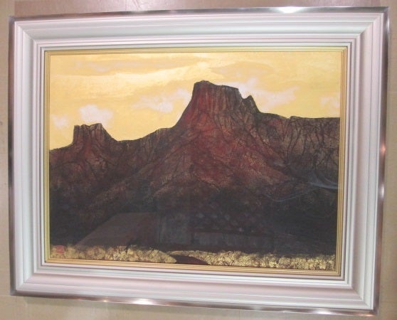 角井満夫 「月昇る」日本画 金箔使用 角井満夫 「月昇る」日本画 金箔使用