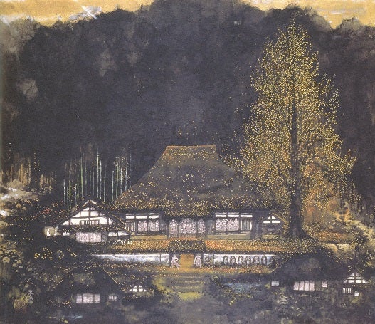 真作」木下弘勝「芽生きの頃」風景画 油彩画 額装 サイン有り P10号 真