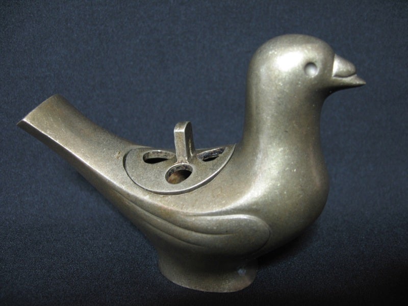 蓮田修吾郎作花咲兎 黄銅 香炉 木箱付き 蓮田修吾郎作花咲