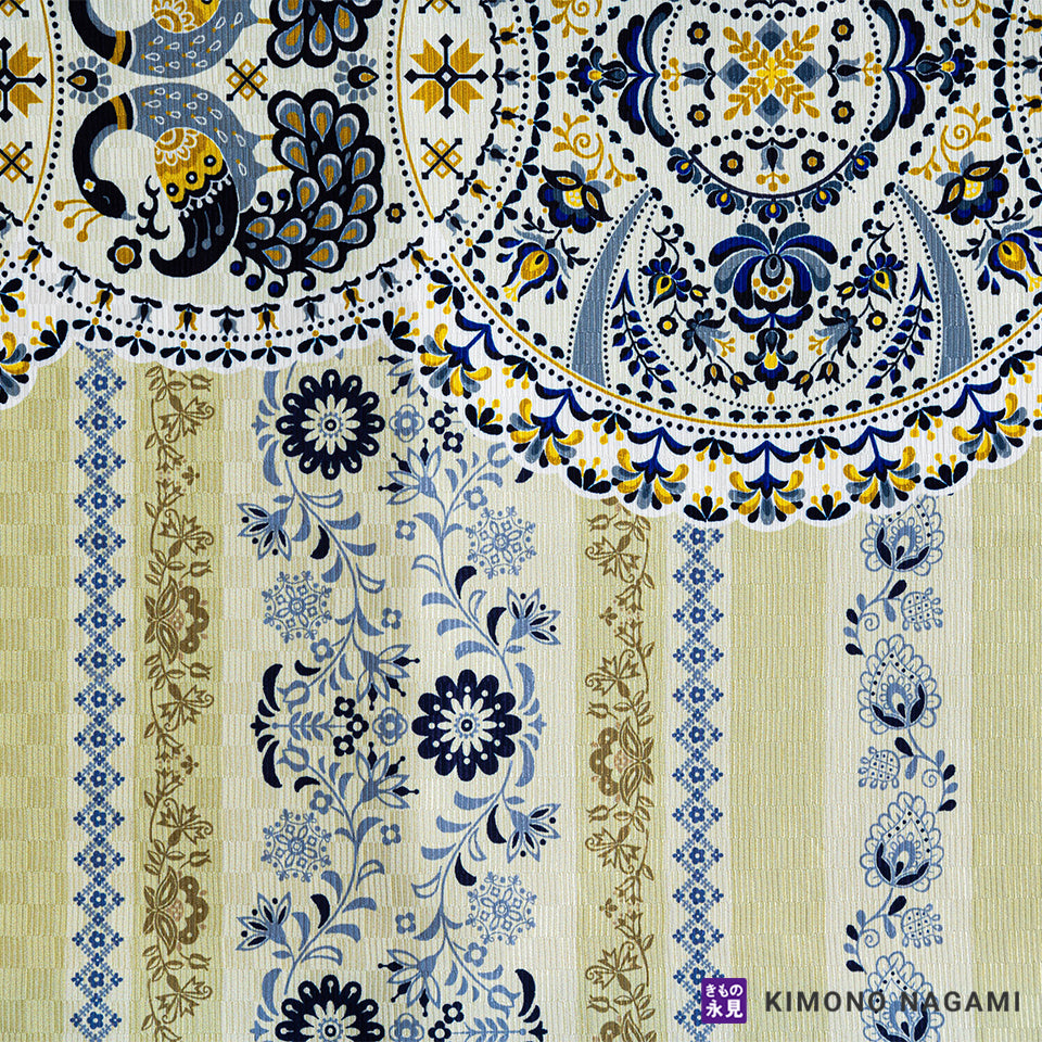 召しませ花 お仕立て上がり京袋帯 ポルスカフラワーデザイン 絹100