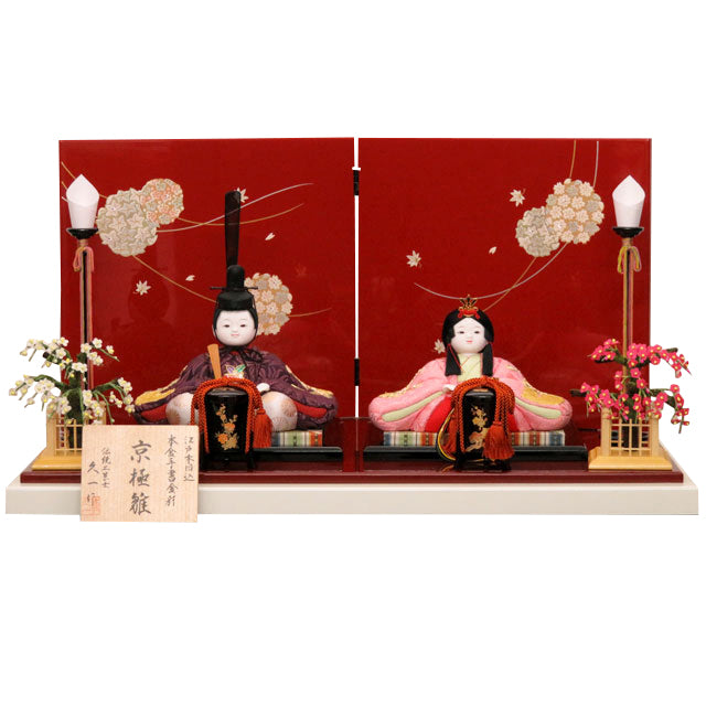久一 京極雛 本金手書き金彩 薄紫桃 – スガ人形店