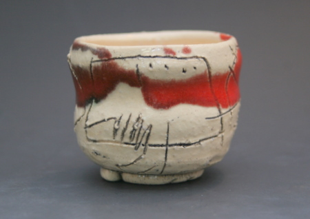 山田和・赫釉織部ぐい呑 三和堂（東京・日本橋）｜志野｜織部｜黄瀬戸