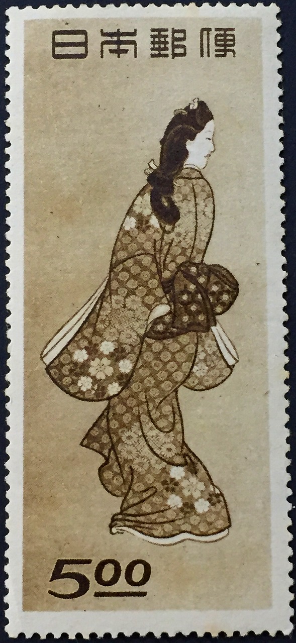 切手趣味週間 郵便週間記念切手 見返り美人5面小型シート 切手趣味週間