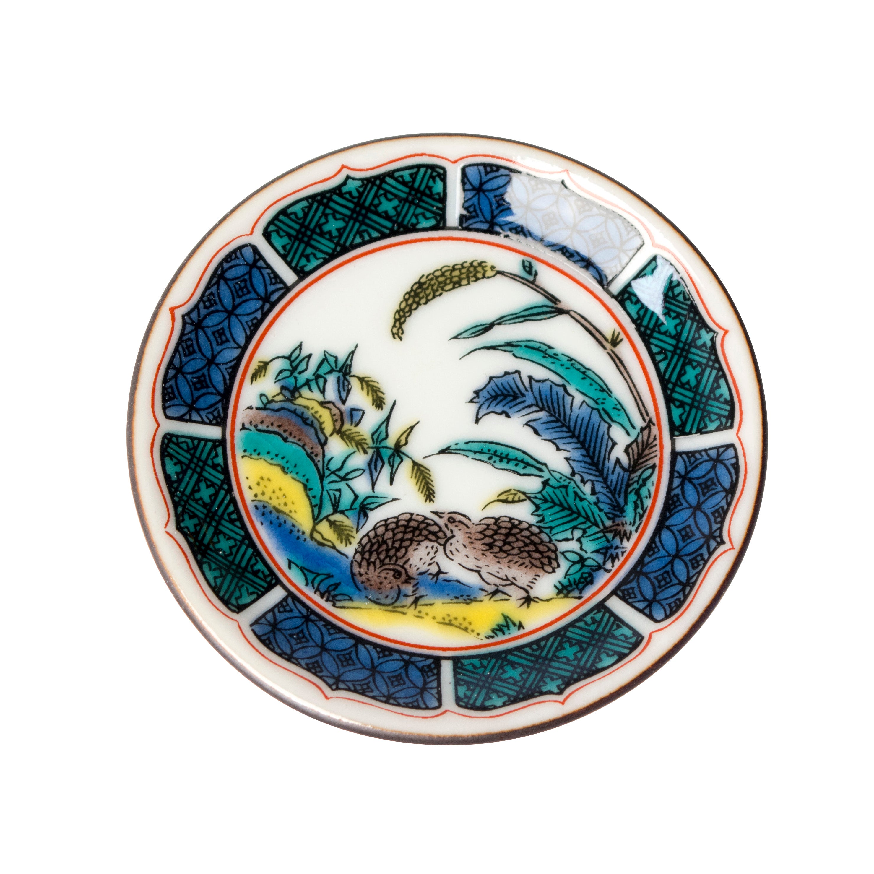 古九谷色絵端皿古箱付きR8-3