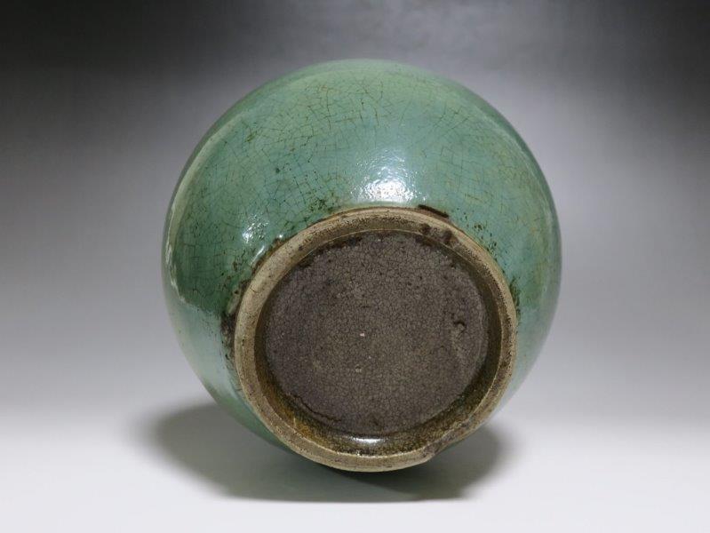 仙遊洞 大堀相馬焼 緑釉 徳利