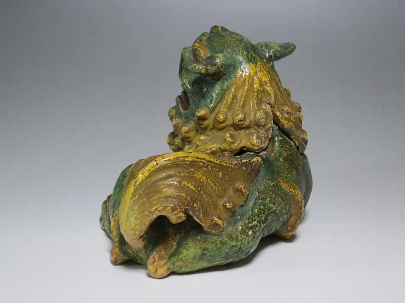 源内焼 獅子香炉 銘 鳩渓 源内焼 獅子香炉 銘 鳩渓 源内焼獅子置物 銘