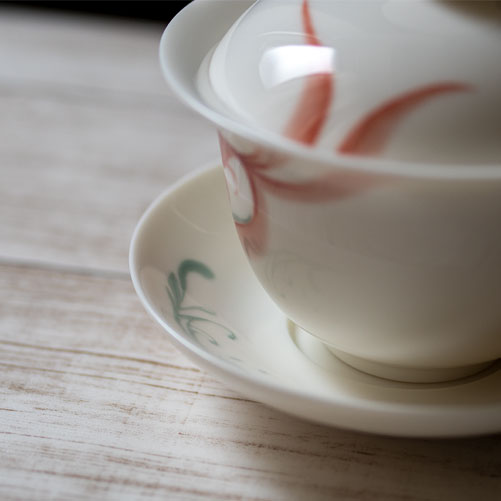 v141 中国清朝期 同治年製 粉彩絶品金魚絵付磁器鉢 弦金魚図 Q v141