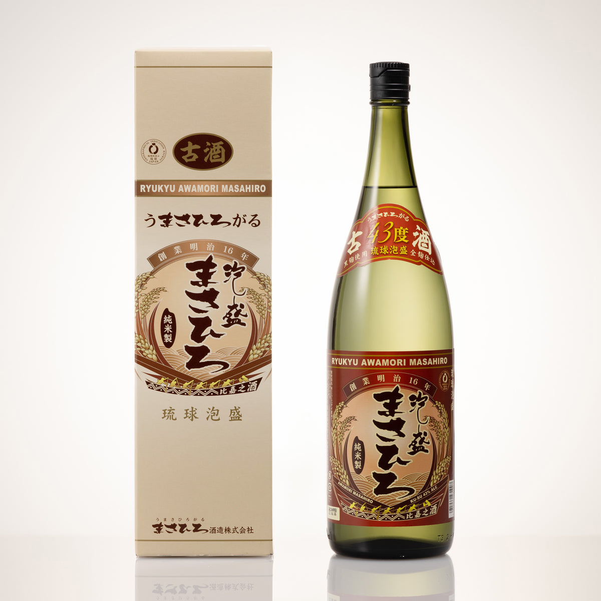 古酒まさひろ 43度 ❘赤いラベルが目を引く！濃厚な風味漂うコクのある