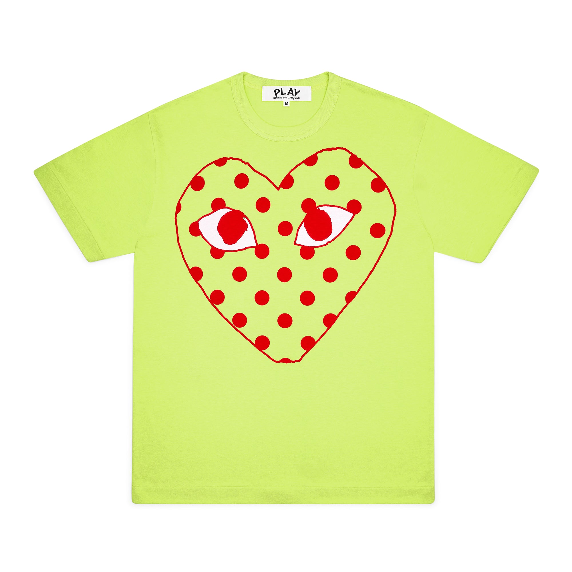 Play Comme des Garçons: Bright Spotted Heart T-Shirt (Green