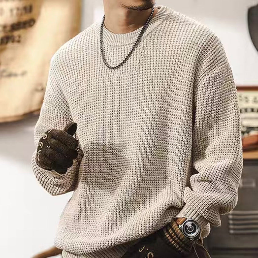 ヘビーウェイト ワッフルニット プルオーバー（4Colors）241016