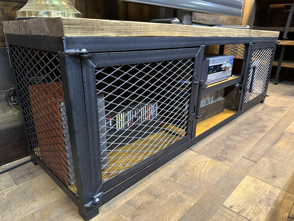 アイアンフレームと古材のテレビ台・ローボード（完成品） 長さ1,500mm