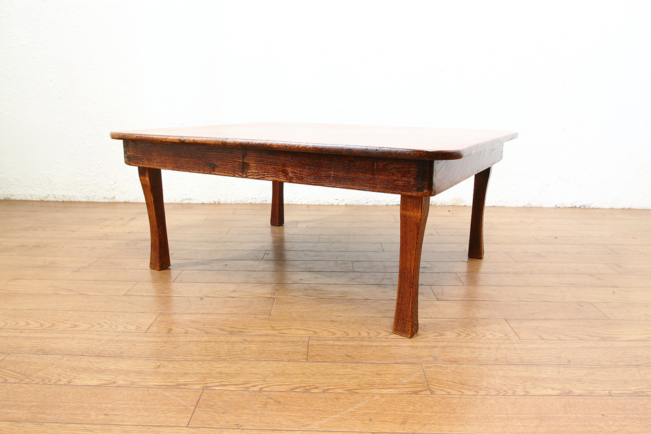 和骨董WA-COTTOO Jスタイル 欅(ケヤキ)バール杢 CHABUDAI ちゃぶ台 角