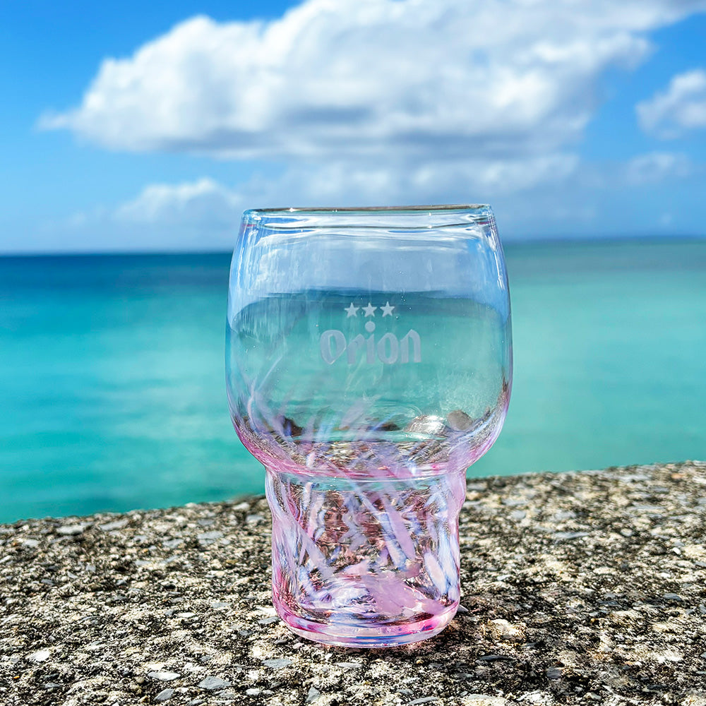 MURANO ムラノ 双耳飾り 金彩 ドルフィン モチーフ ピンク グラス