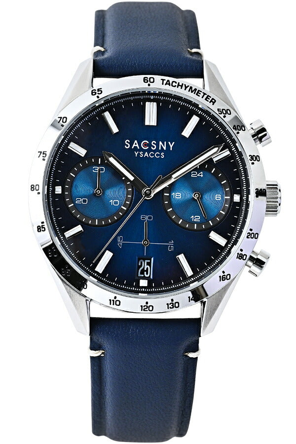 サクスニーイザック クオーツ クロノグラフ SY15221-BL2 メンズ 電池式