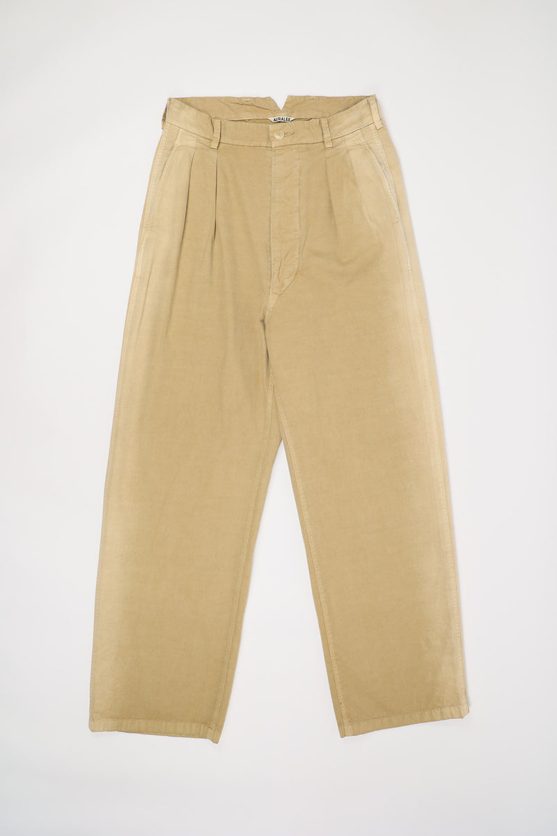 Auralee Finx Natural Gabardine Product Dyed Pants | Beige | Canoe Club