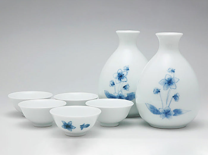 酒器○平安 寿泉 京楽焼 青華祥瑞 涼酒器 酒器○平安 寿泉 京楽焼 青華