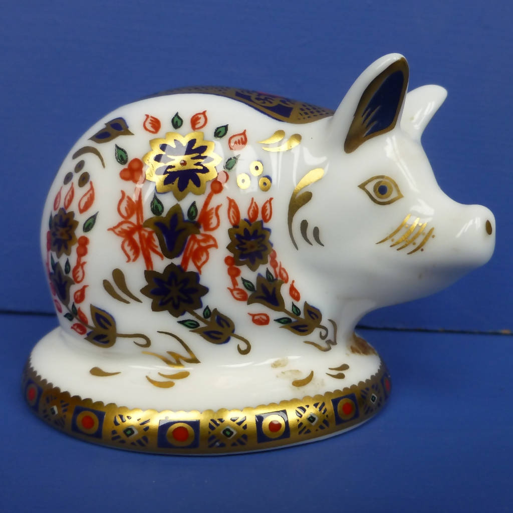 工芸品 Crown Derby Sitting Pig 工芸品 Crown Derby Sitting Pig