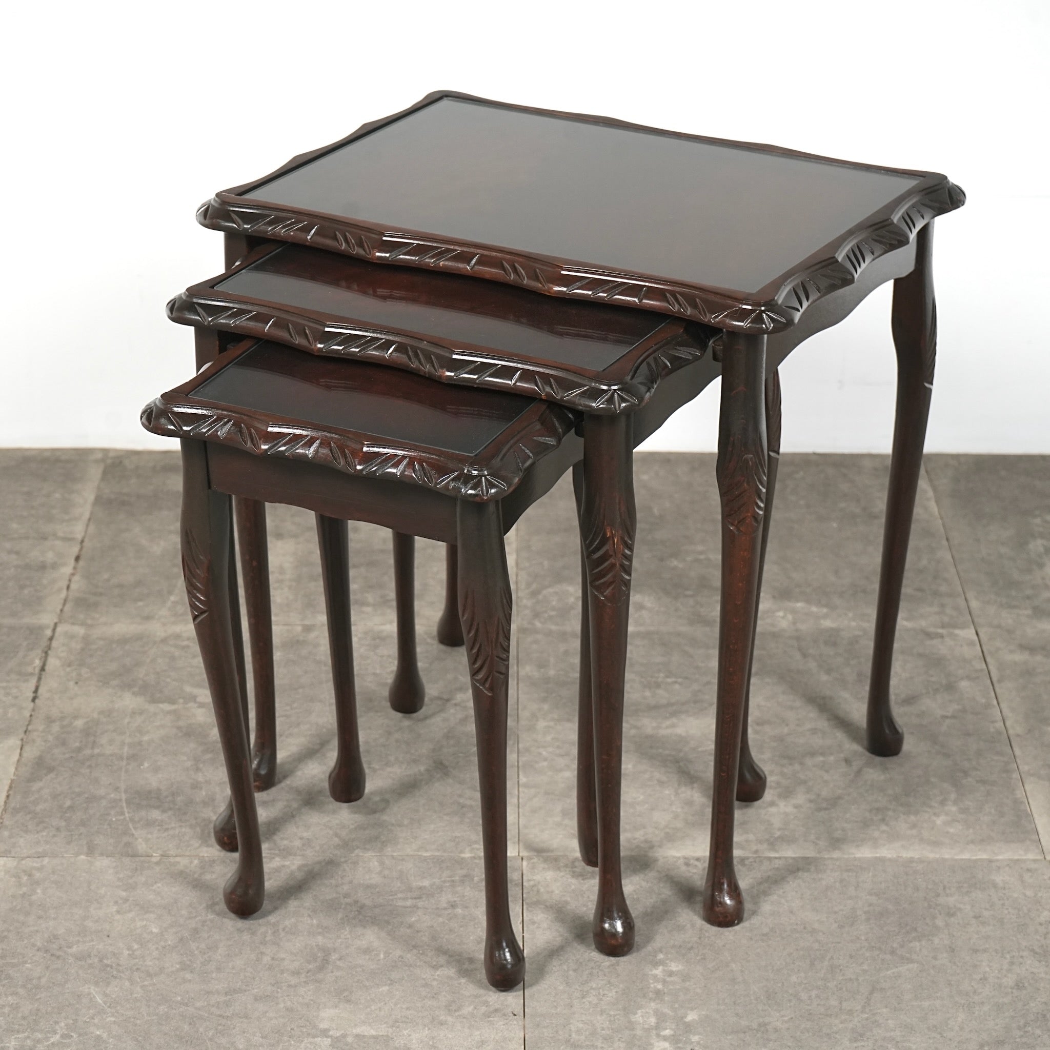 アンティーク ネストテーブル 象嵌 イギリス インレイ ヴィンテージ