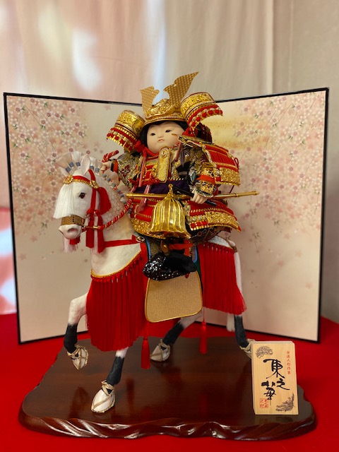 美術 武者人形 紫峰作 謹製 馬上大将 日本人形