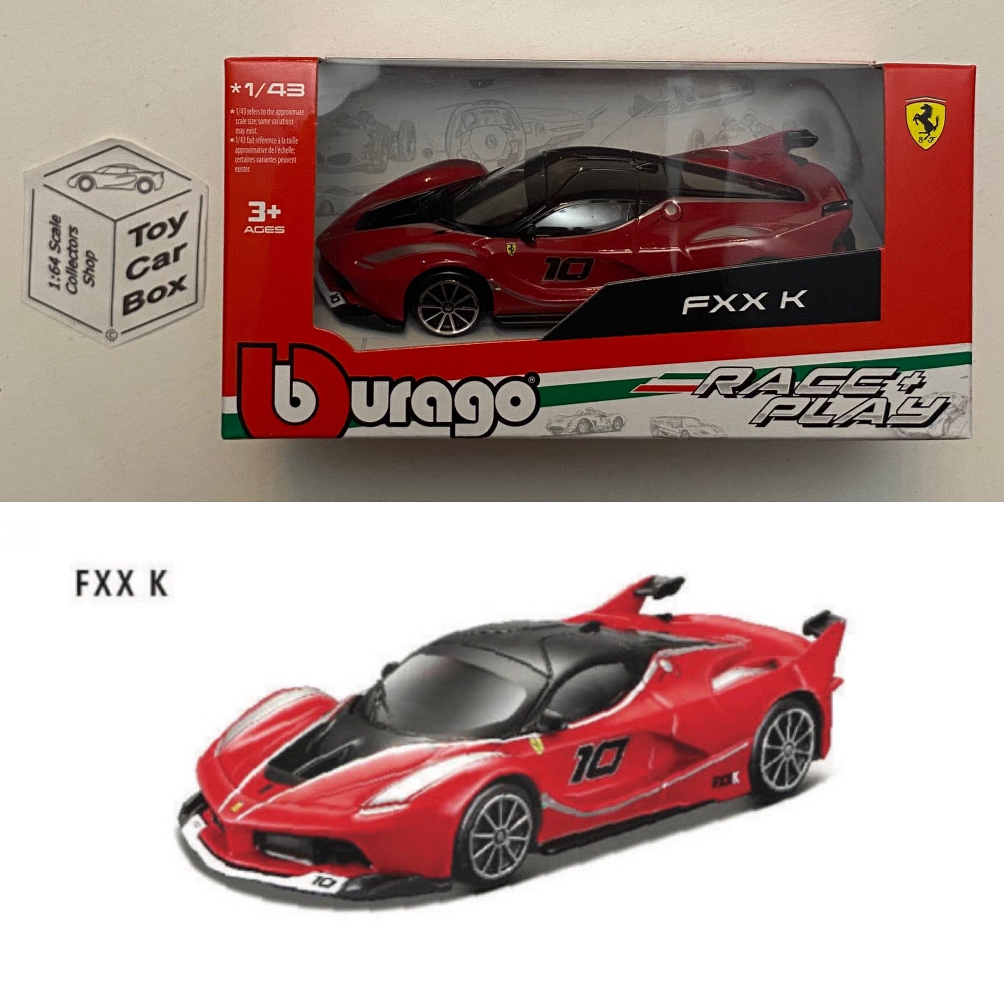 BBURAGO 1/43 - Ferrari FXX K (Red - Race & Play - Boxed) H66g