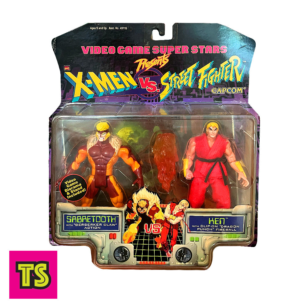 Sabertooth vs Ken, X-Men vs Street Fighter Capcom by ToyBiz 1998