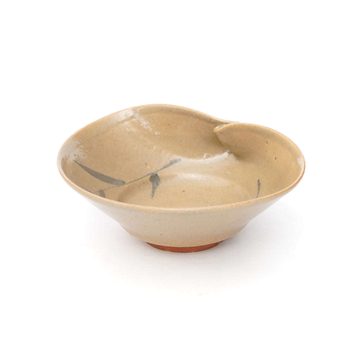 村山健太郎絵唐津茶碗共箱、共布、栞付き(唐津焼)