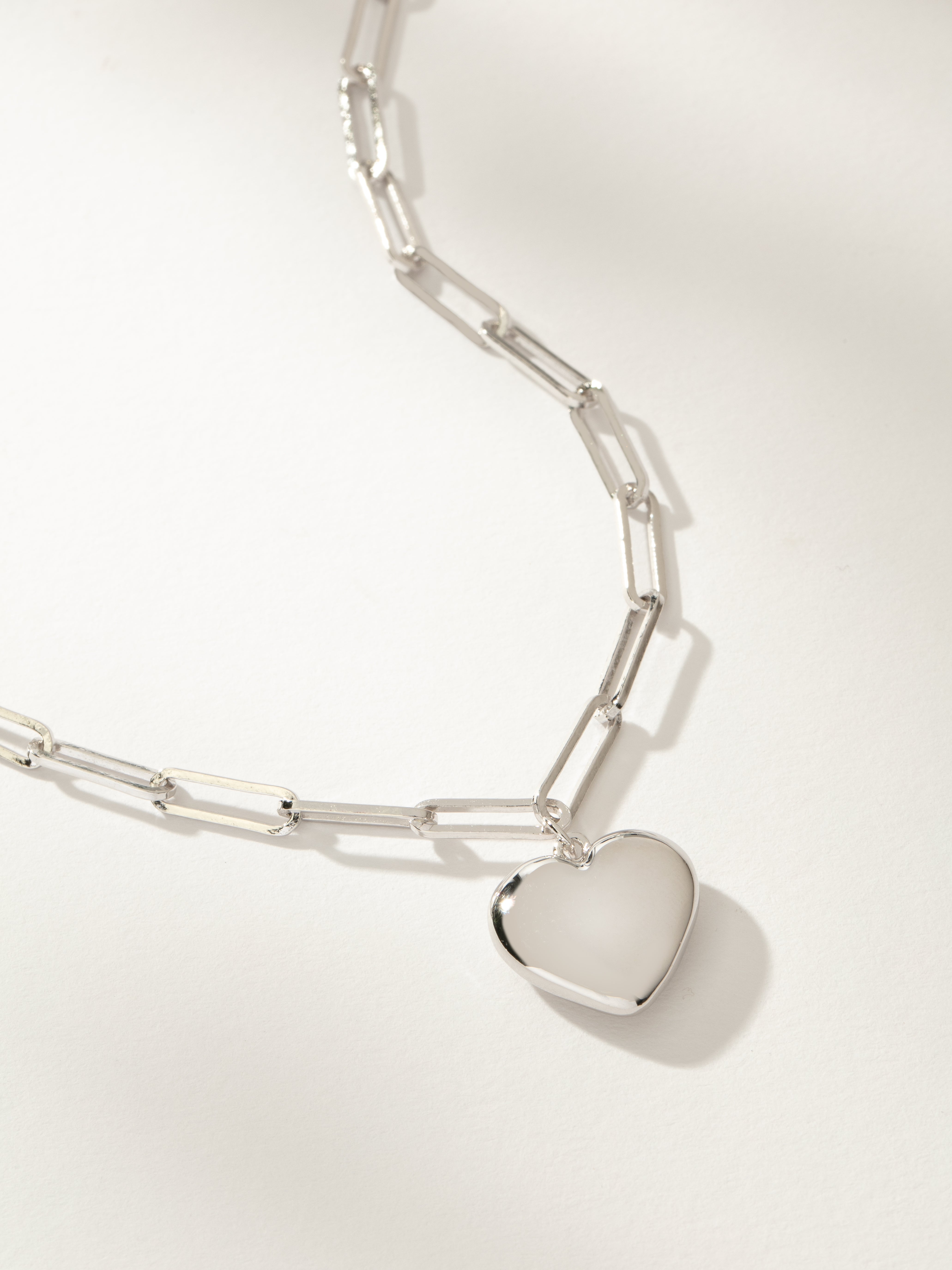 Sterling Silver Puffy Heart Pendant Necklace | Uncommon James