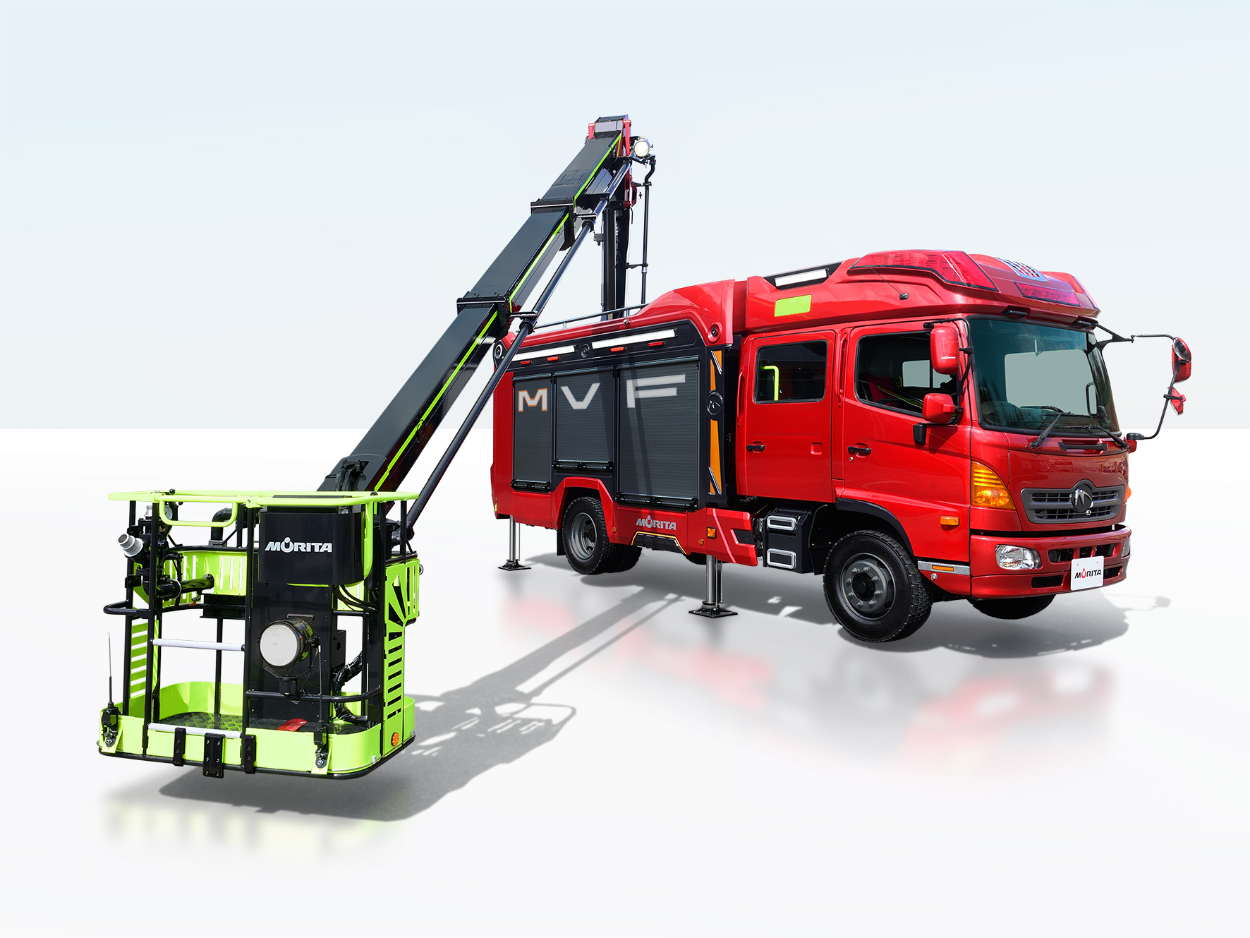 モリタグループ、13m ブーム付多目的消防ポンプ自動車 MVF 「第 18 回