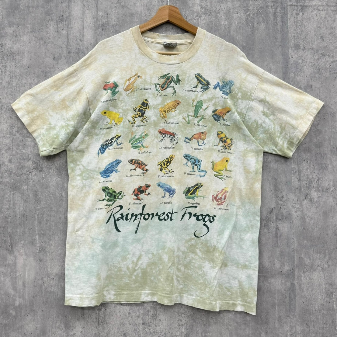 90s USA製 LIQUID BLUE Rainforest Frogs Tシャツ リキッドブルー
