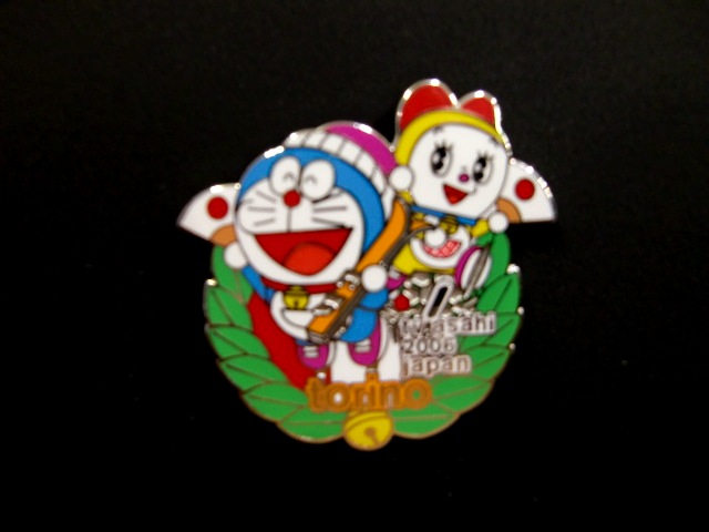 2006トリノオリンピック ドラえもんピンバッジ/テレビ朝日 TVアサヒ