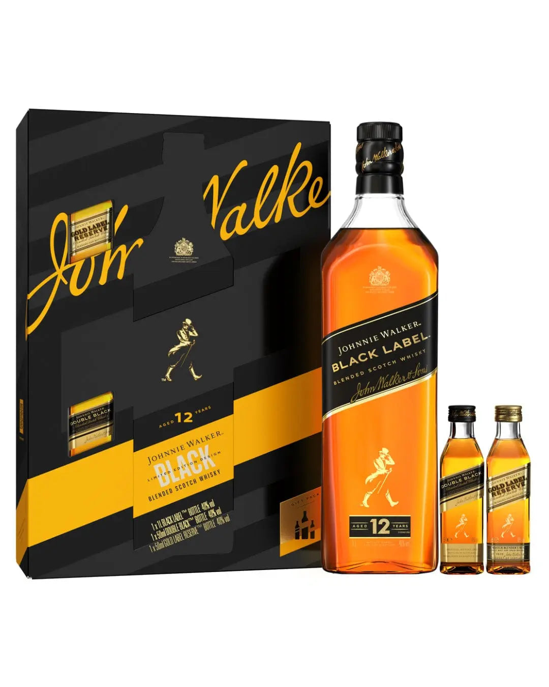 Johnnie Walker Black Label With 2 Miniature Gift Pack, 70 cl – The