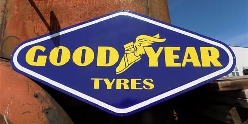 Good Year Tyres Sign, Metal Porcelain Sign, Advertising Sign, Good