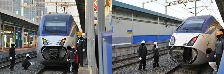 KTX（山川）分割併合風景