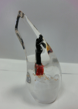 アアクリル三線バチ、ミニチュア三線入りバチ（沖縄三線のてぃだ屋）