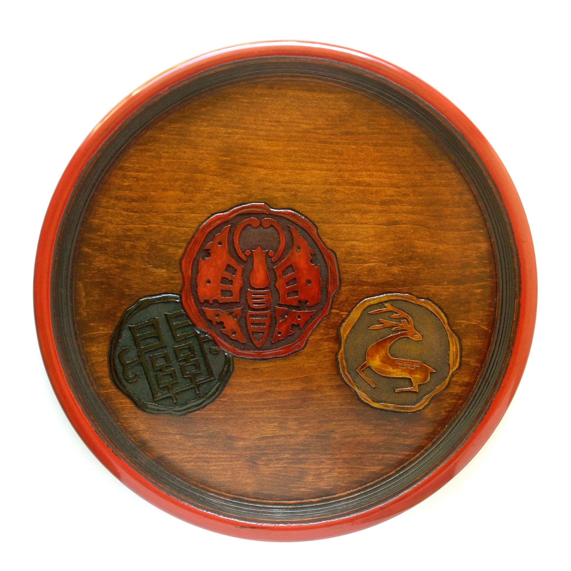 烏城彫 讃岐彫 讃岐漆器 菓子器 菓子皿 茶托 お盆 丸盆 飾